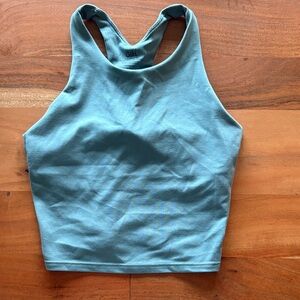 AthletaGirl Blue/Green Racerback Tank Top with Sports Bra Size Large